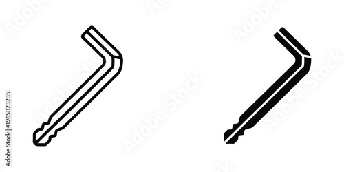 Two different types of bent metal brackets or pipe fittings shown in black and white