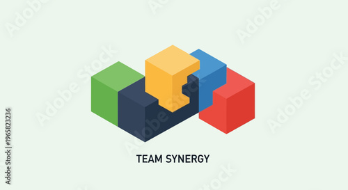 Colorful Jigsaw Puzzle Pieces Team Synergy.