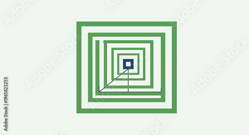 Concentric Green Squares with Small Blue Square.