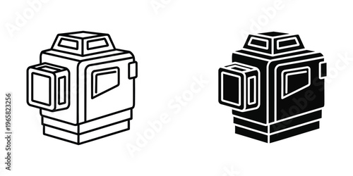 Contrasting retro robotic vacuum cleaners in black and white design styles