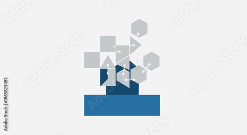 Geometric Shapes in Abstract 3D Art.