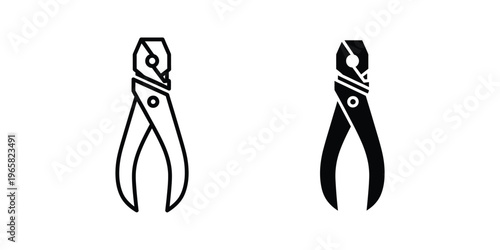 Comparison of two different types of pliers designs in black and white illustration