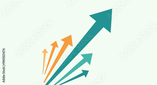 Multiple Arrows Pointing Upwards in Gradient.