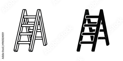 Comparison of a standard ladder and a reinforced heavy-duty ladder design