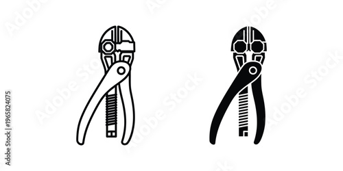 Creative depiction of pliers with a futuristic and robotic face design
