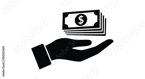 A hand offering a stack of united states dollar bills