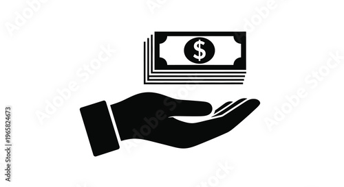 A hand presenting a stack of united states dollar bills
