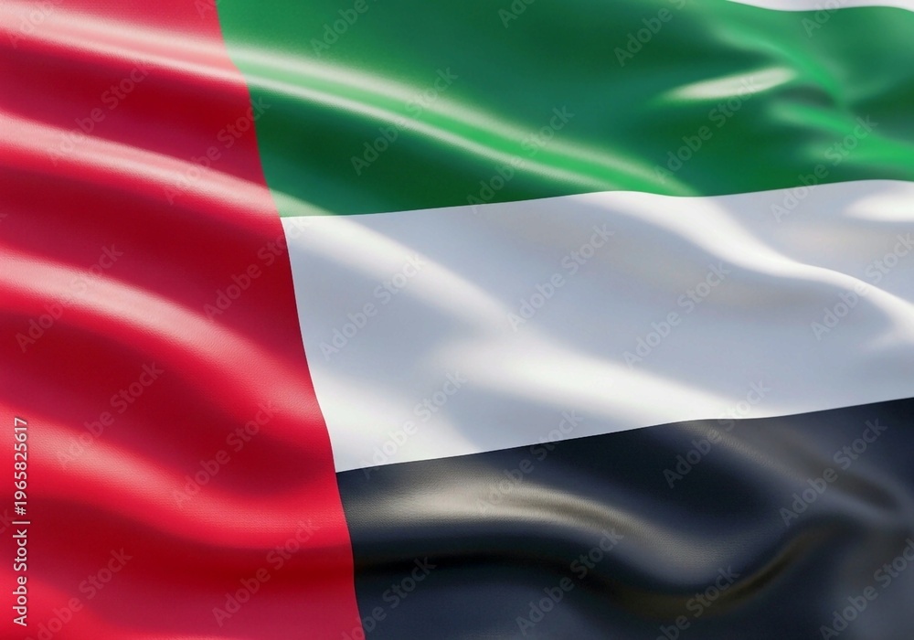 Obraz premium Waving National Flag of United Arab Emirates - UAE National Day Concept