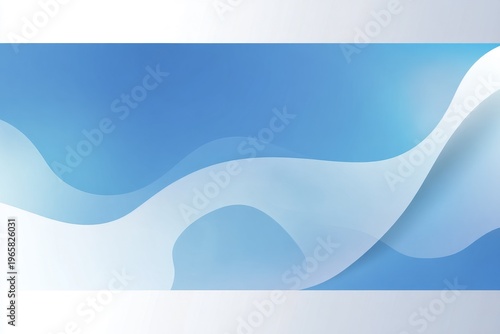 Abstract blue and white wave pattern with smooth gradient design