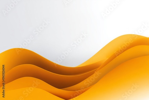 Dynamic abstract waves in vibrant yellow and subtle gray