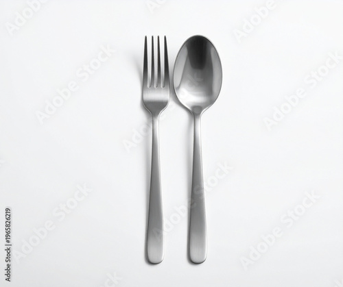 Fork and spoon mock up isolated on white background