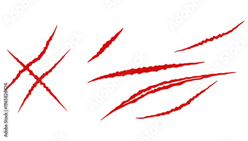 A red scratch vector illustration set on a white background