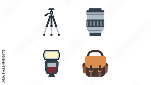 Essential photography equipment set for outdoor and studio use