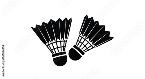 Two black shuttlecocks displayed against a plain white background