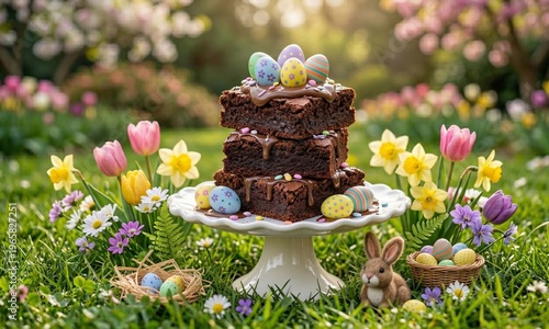 Easter Chocolate Cake Dessert Spring Celebration