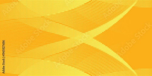 Yellow halftone pattern. Retro comic gradient background. Bright orange pixelated dotted texture overlay. Cartoon pop art faded gradient pattern. Vector backdrop for poster  banner  advertisement