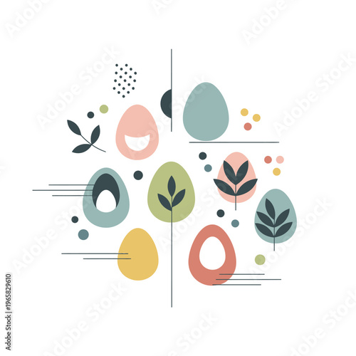 Modern Minimalist Kitchen Whisk Vector Illustration for Baking and Easter Decor Design Elements