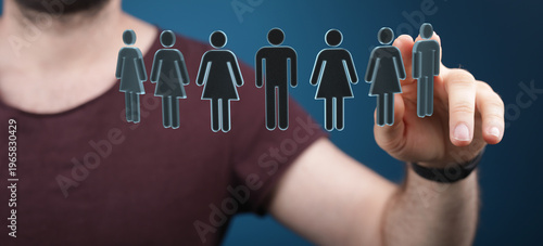 A hand selecting person ico...