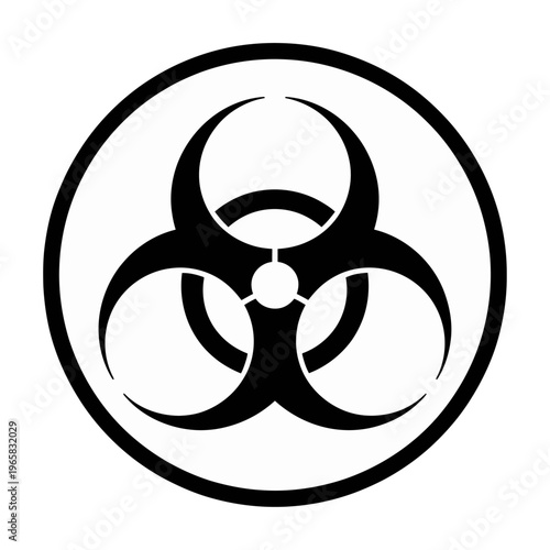 Vector biohazard symbol enclosed within a circular border
