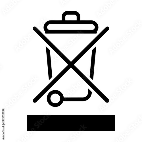 Vector of a garbage bin crossed out indicating no littering