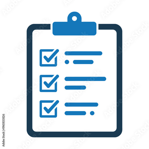 Vector of a clipboard with checked items and a checklist for organization and planning
