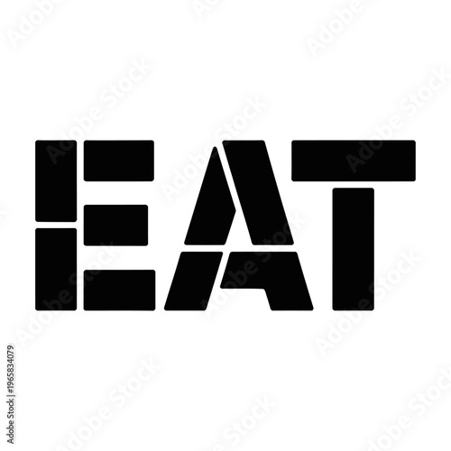 Modern vector logo with the word 'eat' in bold creative typography