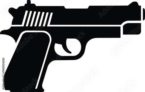 Silhouette of a handgun for safety or security themes