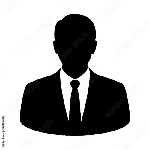 Vector silhouette of a man in business attire with a necktie