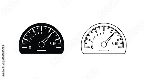 Two gauge indicators displaying risk one solid and one outlined