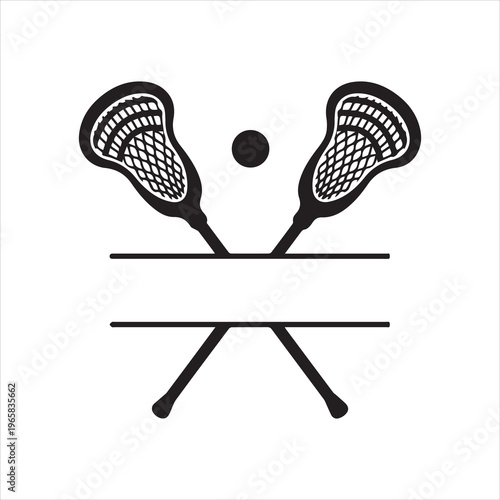 lacrosse sticks symbol icon vector illustration. Lacrosse monogram. isolate on white background.