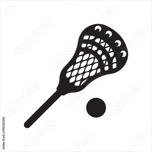 Lacrosse vector icon on white background.