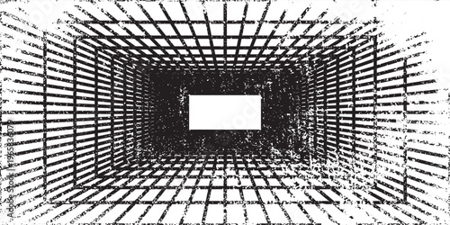 Perspective grid background 3d Vector illustration. Interior design Model projection background template. Line one point perspective. eps10