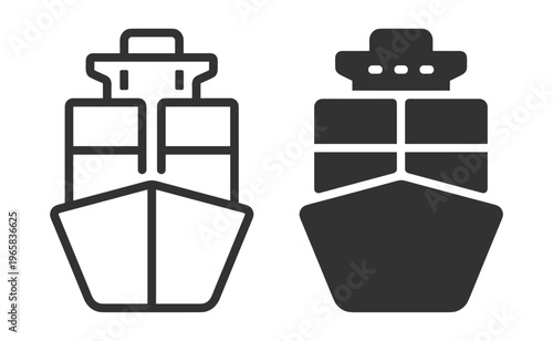 cargo ship icon set, vector illustration on transparent background