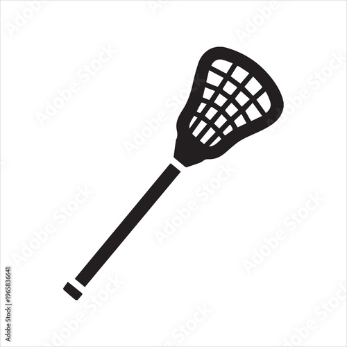  lacrosse stick glyph flat vector icon