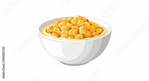 A white bowl filled with bright yellow corn kernels
