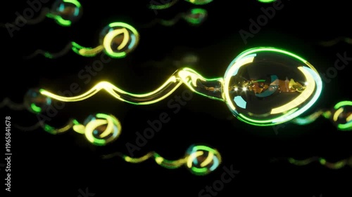 Glass sperm spermatozoon medical bg able to loop endless 4k