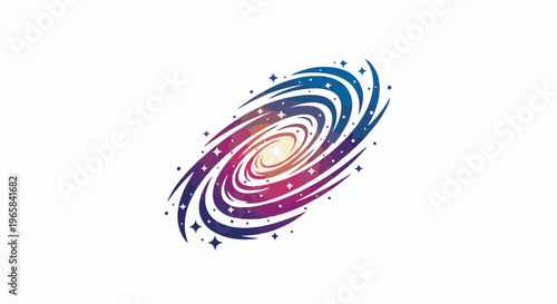 Swirling cosmic galaxy with vibrant colors and twinkling stars