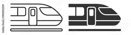 high speed train icon set, vector illustration, transportation and travel symbol on transparent background