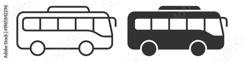 bus icon set isolated vector illustration on transparent background