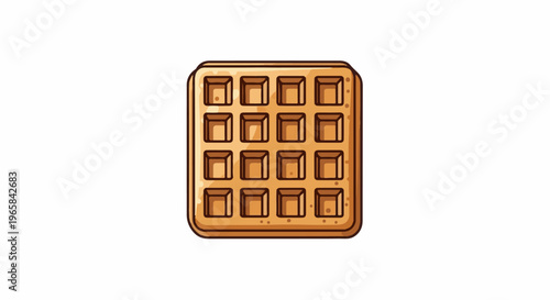 A single, golden brown, square-shaped waffle with a grid pattern