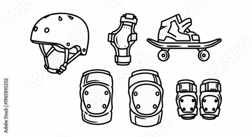 Protective gear and skateboard for active outdoor recreation