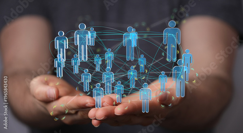 Abstract network of people ...