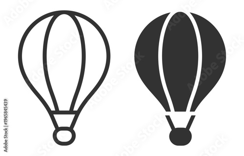 hot air balloon icon set vector illustration on transparent background