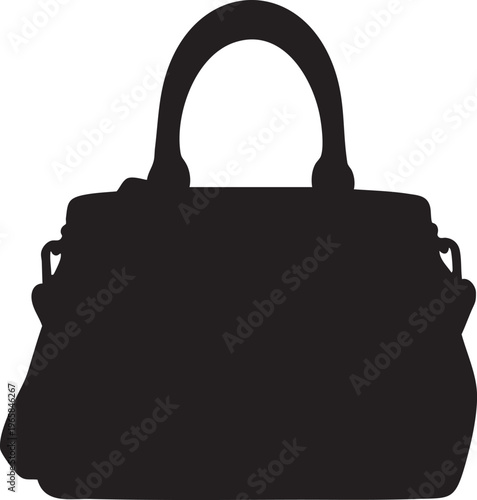 Black silhouette of a handbag with handle