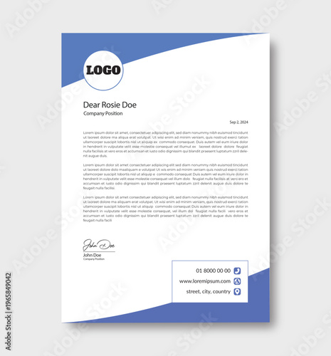 Elegant Corporate Letterhead Design Template Modern Professional Letterhead with Golden Accent Creative Business Letterhead Design Luxury Minimal Letterhead Template Clean Corporate Letterhead with Lo