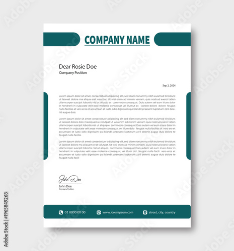 Elegant Corporate Letterhead Design Template Modern Professional Letterhead with Golden Accent Creative Business Letterhead Design Luxury Minimal Letterhead Template Clean Corporate Letterhead with Lo
