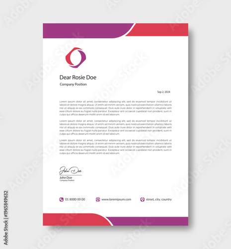 Elegant Corporate Letterhead Design Template Modern Professional Letterhead with Golden Accent Creative Business Letterhead Design Luxury Minimal Letterhead Template Clean Corporate Letterhead with Lo