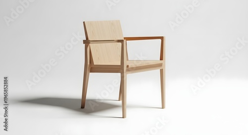 wooden chair on white background