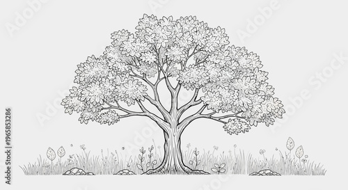 Detailed Illustration of Large Tree.