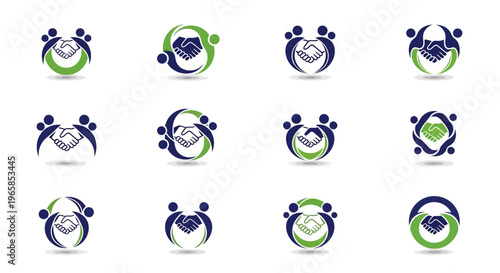 Logo Design People Team Partnership.